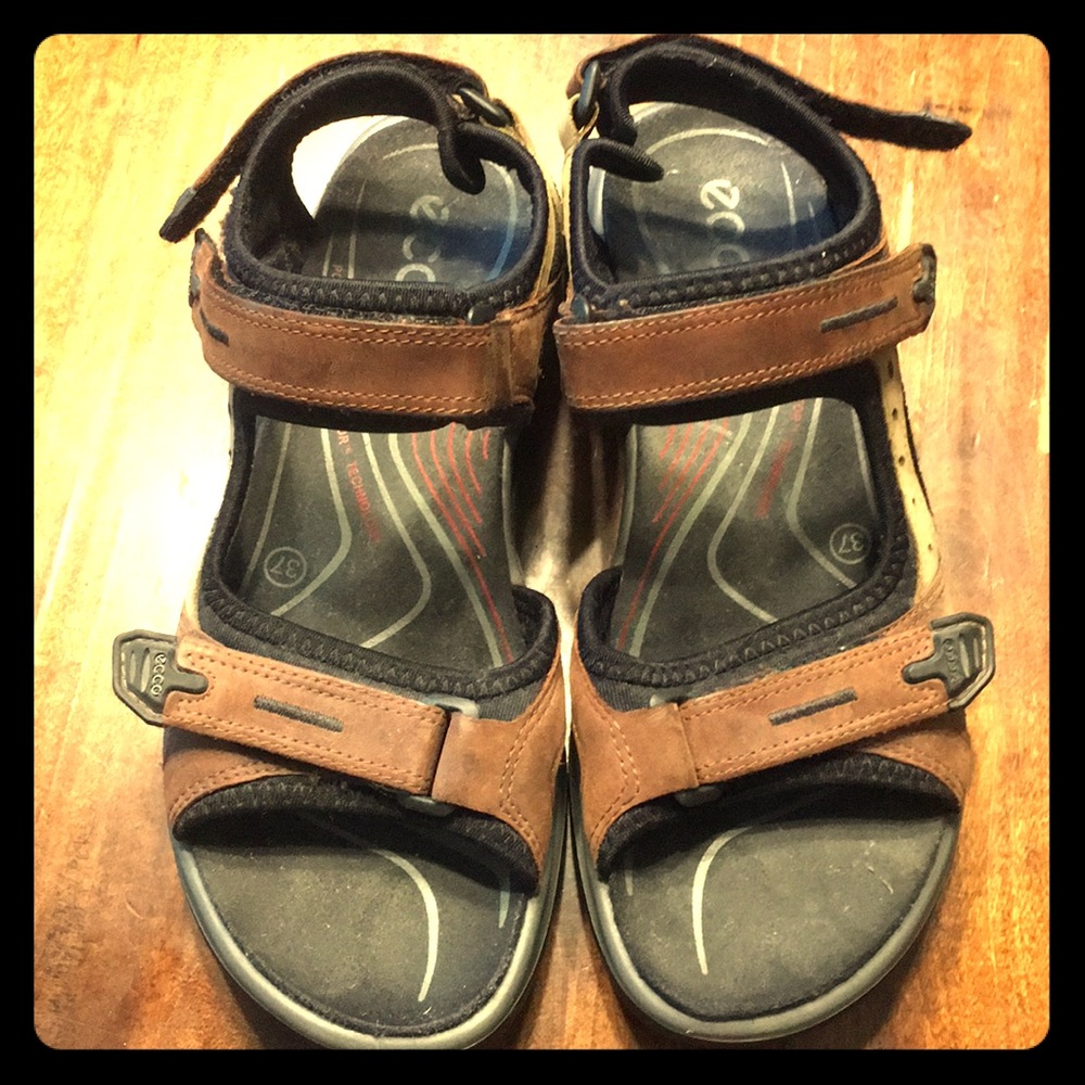 Brown leather Ecco sandals